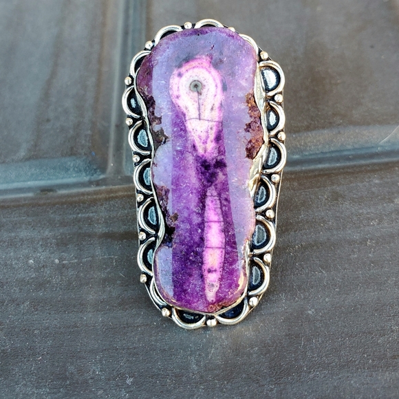 New Unique Purple Solar Quartz 925 Silver Ring. - Picture 15 of 16